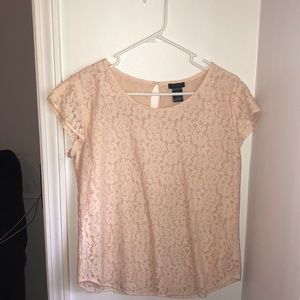 Cream lace flower blouse